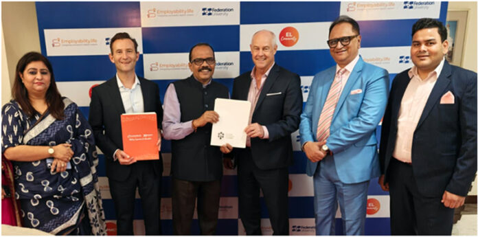 Dignitaries from CLUJ and Employability.life signing an MoU in Jammu on Friday. Dignitaries from CLUJ and Employability.life signing an MoU in Jammu on Friday.