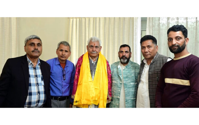 Public delegation from Chashoti Padder Kishtwar meeting Lieutenant Governor on Friday.