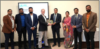 Prof (Dr) D N Sharma, ED and CEO, AIIMS Jammu posing along with others in Jammu.