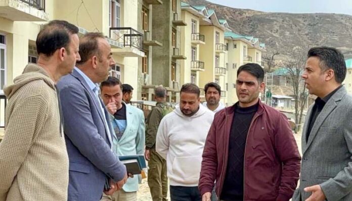 DC Anantnag Bilal Mohiud Din Bhat inspecting ongoing works on Monday.