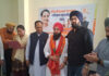 J&K BJP Minority Morcha president, Ranjodh Singh Nalwa and others after a party meeting in Jammu on Thursday.