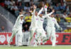 Indian Women players celebrating after taking wicket against Australia in D/N Test match in Perth.