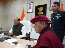 LG Vinai Kumar Saxena launching Ladakh Tourism Portal in Leh.