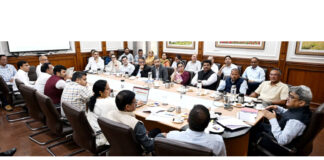 Chief Secretary chairing a meeting on Monday.