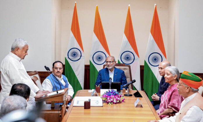 Bihar CM Nitish Kumar takes oath as Rajya Sabha member