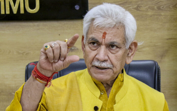 J&K LG Manoj Sinha addresses press conference