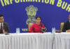Executive Director, IOCL, Ashutosh Gupta (L) talking to media persons in Jammu. -Excelsior/Rakesh