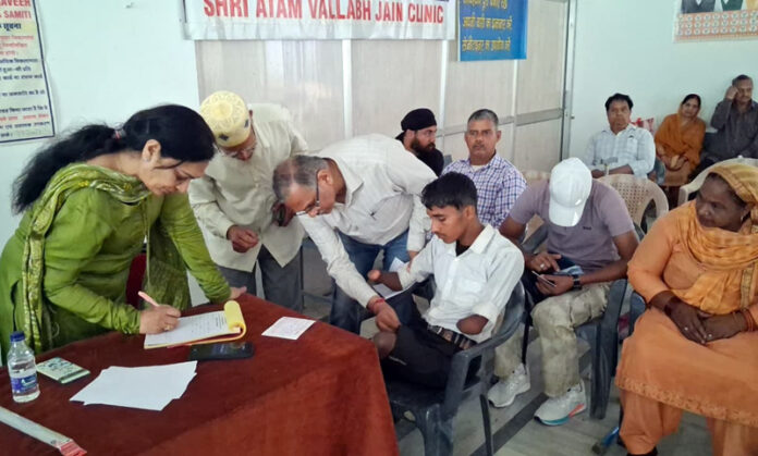 Free artificial limbs camp being held at Kali Janni, Jammu.