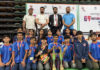 J&K Kalarippayattu team posing along with dignitaries.