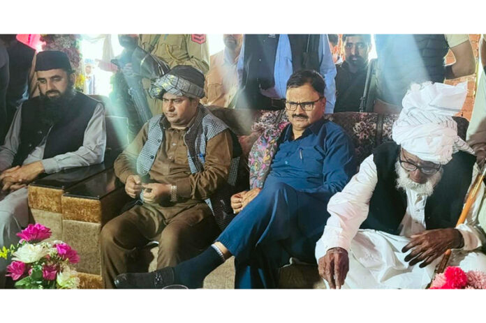 PHE & Forest Minister Javed Rana chairing outreach programme at Bassali in Rajouri.