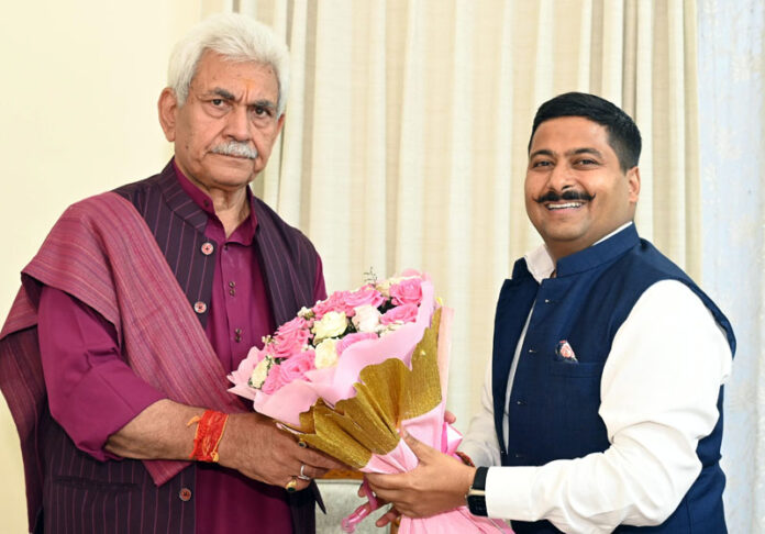 BJP leader, Gaurav Gupta meeting J&K LG, Manoj Sinha.