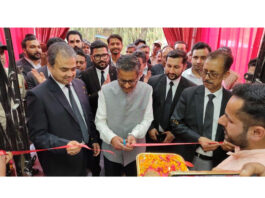 Justice Rajnesh Oswal inaugurating newly developed facilities at District Court Complex Kathua on Monday.