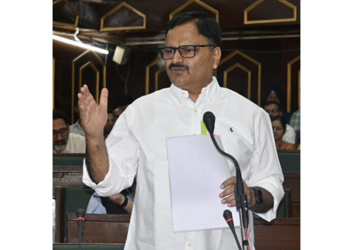 Minister Javed Rana replying to a question on Saturday. Minister Javed Rana replying to a question on Saturday.