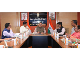 Union Minister Dr Jitendra Singh chairing a meeting of the Anusandhan National Research Foundation (ANRF), at Technology Bhawan, New Delhi on Monday.