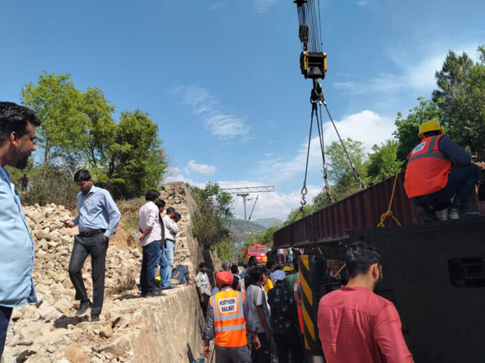 Major work in progress on Jammu-Katra rail section.