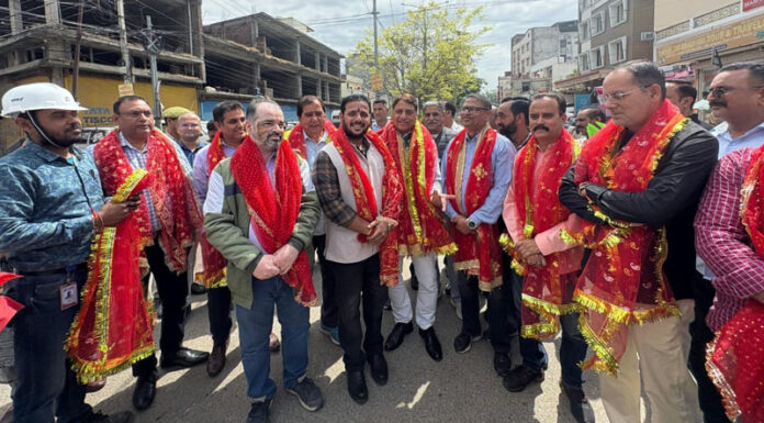 MLA Shri Mata Vaishno Devi constituency, Baldev Raj Sharma during launch of works under RDSS at Katra on Saturday.