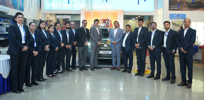 Nitin Kohli and Atul Abrol launching Volkswagen Taigun in Jammu.