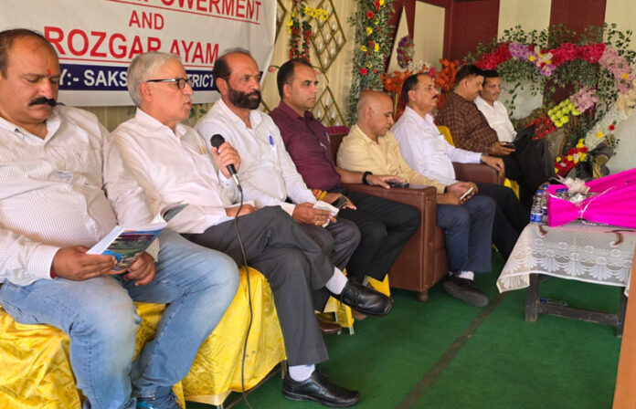 Dignitaries during a programme organised by Saksham at Dyalachak on Friday. Dignitaries during a programme organised by Saksham at Dyalachak on Friday.