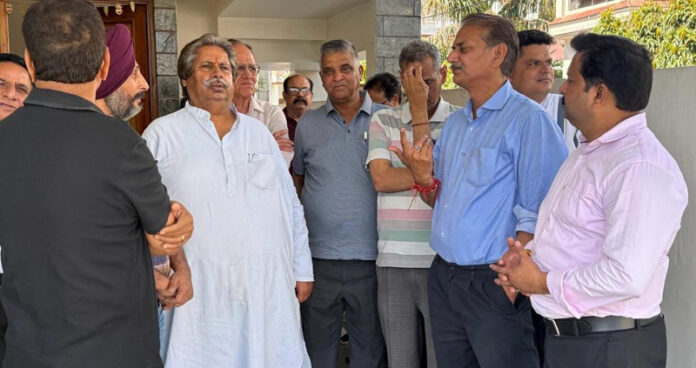 JKPCC working president, Raman Bhalla interacting with people at Greater Kailash in Jammu. JKPCC working president, Raman Bhalla interacting with people at Greater Kailash in Jammu.