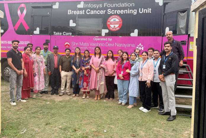 Team of Mission Shakti and SMVDNSH during a medical camp.