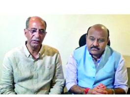 Dy CM Surinder Choudhary & Advisor to CM Nasir Aslam Wani talking to media person at Jammu onTuesday.