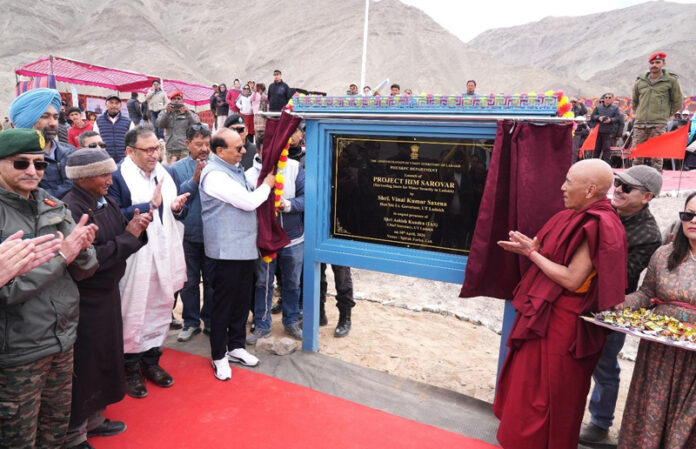 LG Vinay Kumar Saxena launching Project Him Sarovar in Ladakh.