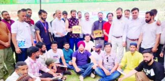 Organisers and others during a medical camp in Rajouri.