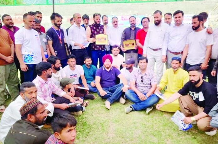 Organisers and others during a medical camp in Rajouri.