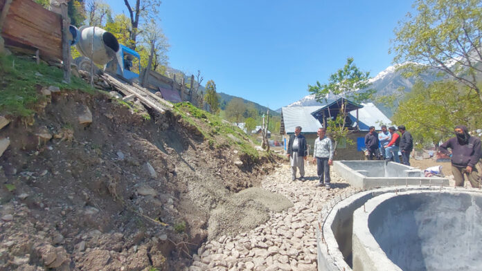 Work ongoing at the first biogas plant in Ganderbal. -Excelsior/Firdous