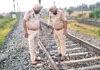 A view of railway track where detonation was attempted at Rajpura, Patiala on Tuesday.
