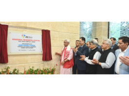 Lieutenant Governor Manoj Sinha inaugurating JK Bank’s Regional Business Centre at Jammu on Tuesday.