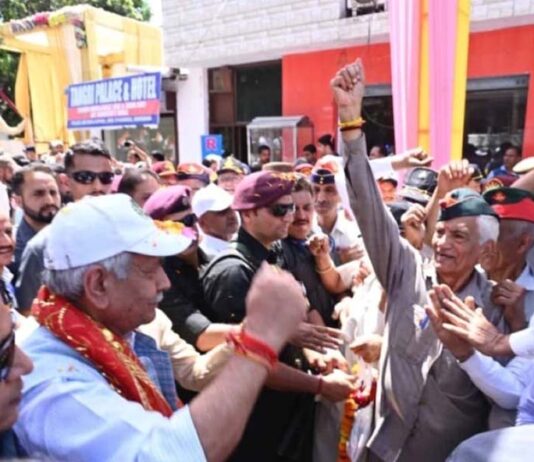 LG Manoj Sinha during padyatra in Kathua on Monday.