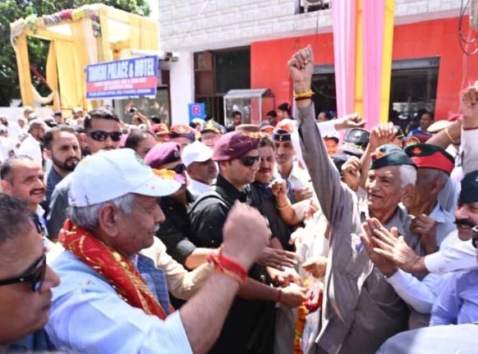 LG Manoj Sinha during padyatra in Kathua on Monday.