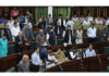 NC MLAs protesting in the Assembly on security withdrawal. —Excelsior/Rakesh