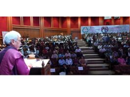 LG Manoj Sinha addressing ‘Naman Diwas’ function in Jammu on Sunday.