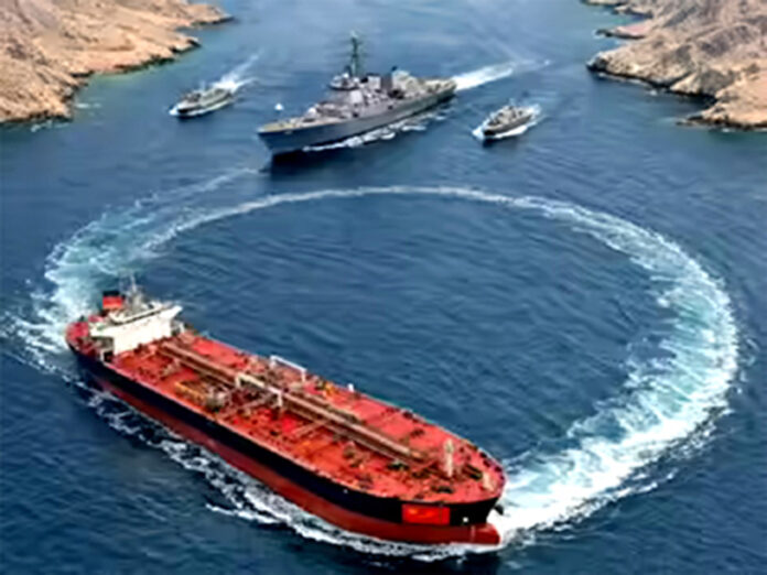 A US-sanctioned Chinese tanker turned back toward the Strait of Hormuz just a day after exiting the Gulf.