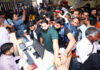 Devotees in long queues before a registration counter of PNB at Rehari Chowk. -Excelsior/Rakesh