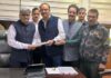 Martand Tirath Trust representatives submitting a memorandum of demands to Chief Secretary Atal Dulloo in Jammu on Thursday.