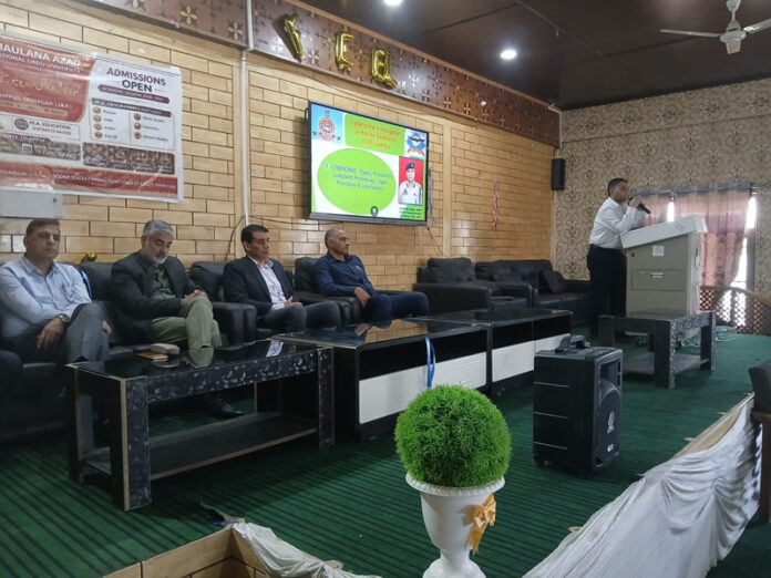 CICE officers during a cybercrime awareness workshop at Model Government Degree College, Charar-e-Sharief, Budgam.