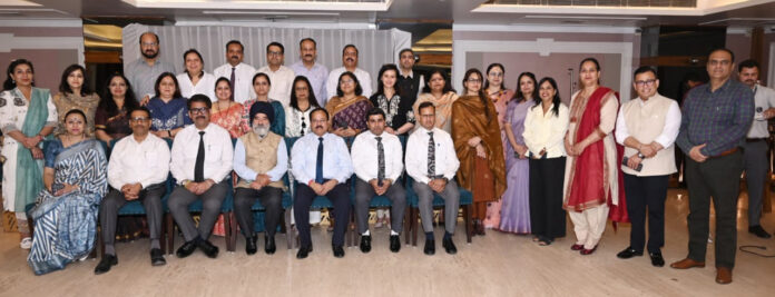 Representatives of various schools posing for a group photograph during General Body Meeting in Jammu.