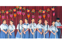 Students of Humanity Public School performing during a programme.