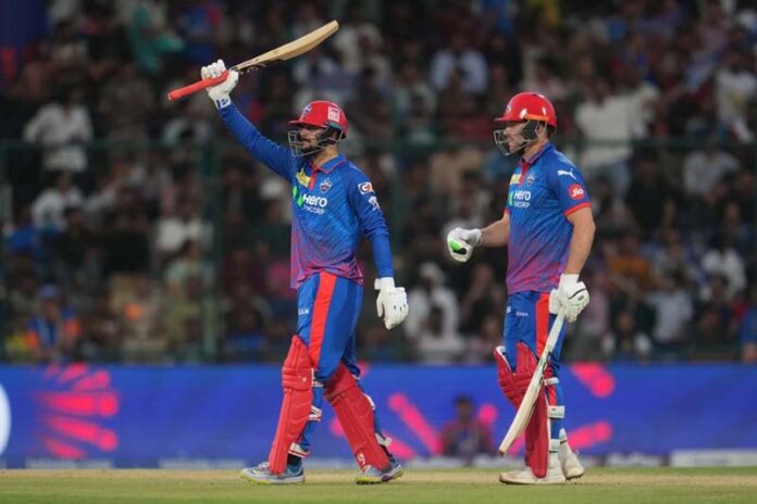 DC’s Sameer Rizvi celebrating his fifty in IPL match against MI at Arun Jaitley Stadium, New Delhi on Saturday. DC’s Sameer Rizvi celebrating his fifty in IPL match against MI at Arun Jaitley Stadium, New Delhi on Saturday.