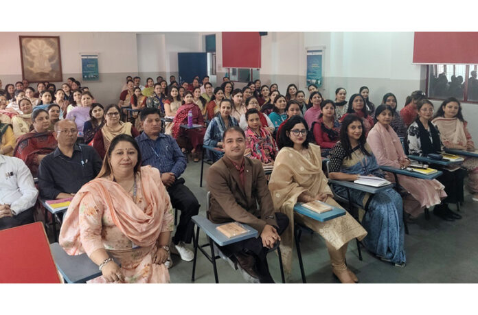 Jodhamal Public School faculty attending a workshop on media and modern teaching methods.