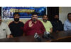 Members of Bhim Kranti Sena addressing press conference in Jammu.