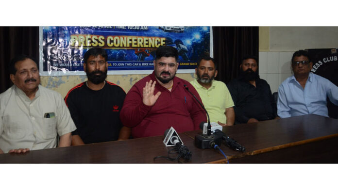 Members of Bhim Kranti Sena addressing press conference in Jammu. Members of Bhim Kranti Sena addressing press conference in Jammu.