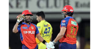 Punjab Kings players celebrating after defeating CSK in Chennai on Friday.