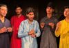 A scene from a play staged by Natrang in Jammu on Sunday.