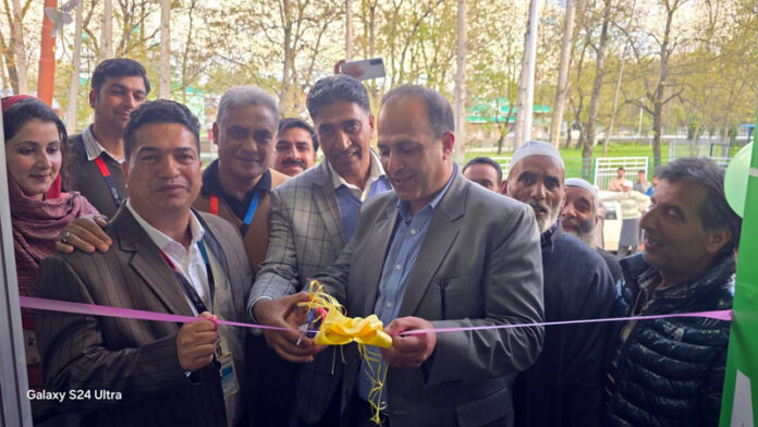 Dignitaries inaugurating an ATM in Kulgam on Wednesday.