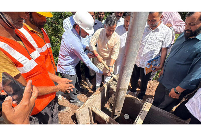 MLA Sunil Bhardwaj inaugurating RDSS work in Ramnagar.