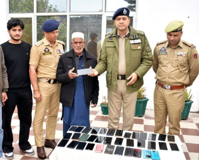 Excelsior Correspondent POONCH, Apr 8: In a commendable initiative, District Police Poonch, under its continued efforts to address public grievances and enhance cyber policing, successfully recovered 50 missing and stolen mobile phones, which were handed over to their rightful owners by SSP Poonch, Shafket Hussain . The total value of the recovered mobile phones is estimated to be over Rs 8 lakhs. The recoveries were made by Cyber Police Station Poonch following sustained technical investigation into complaints received from citizens regarding lost or stolen mobile devices. By leveraging advanced tracking mechanisms, technical surveillance, and coordinated efforts with service providers, the team was able to trace and recover the missing devices from different locations. After completing all necessary legal formalities and proper verification, the recovered mobile phones were formally handed over to their rightful owners during a brief function. DySP Hqrs Poonch, Neeraj Sharma, was also present on the occasion and assisted in handing over the mobile phones to the beneficiaries. The beneficiaries expressed their appreciation and gratitude towards District Police Poonch for their swift and professional action. Speaking on the occasion, SSP Poonch emphasized the importance of timely reporting of lost or stolen mobile phones. Citizens were advised to immediately report such incidents on the CEIR (Central Equipment Identity Register) Portal as well as at the nearest police station to enable prompt action and increase chances of recovery. Excelsior Correspondent POONCH, Apr 8: In a commendable initiative, District Police Poonch, under its continued efforts to address public grievances and enhance cyber policing, successfully recovered 50 missing and stolen mobile phones, which were handed over to their rightful owners by SSP Poonch, Shafket Hussain . The total value of the recovered mobile phones is estimated to be over Rs 8 lakhs. The recoveries were made by Cyber Police Station Poonch following sustained technical investigation into complaints received from citizens regarding lost or stolen mobile devices. By leveraging advanced tracking mechanisms, technical surveillance, and coordinated efforts with service providers, the team was able to trace and recover the missing devices from different locations. After completing all necessary legal formalities and proper verification, the recovered mobile phones were formally handed over to their rightful owners during a brief function. DySP Hqrs Poonch, Neeraj Sharma, was also present on the occasion and assisted in handing over the mobile phones to the beneficiaries. The beneficiaries expressed their appreciation and gratitude towards District Police Poonch for their swift and professional action. Speaking on the occasion, SSP Poonch emphasized the importance of timely reporting of lost or stolen mobile phones. Citizens were advised to immediately report such incidents on the CEIR (Central Equipment Identity Register) Portal as well as at the nearest police station to enable prompt action and increase chances of recovery.